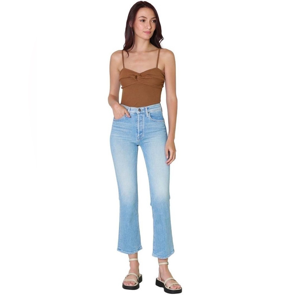 CITIZENS OF HUMANITY Size S Emi Twist Cami NWT Brown Ribbed Spaghetti Straps